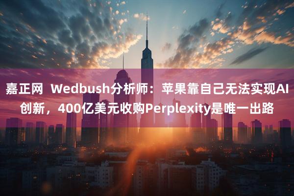 嘉正网  Wedbush分析师：苹果靠自己无法实现AI创新，400亿美元收购Perplexity是唯一出路