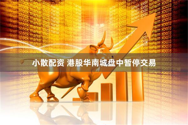 小散配资 港股华南城盘中暂停交易